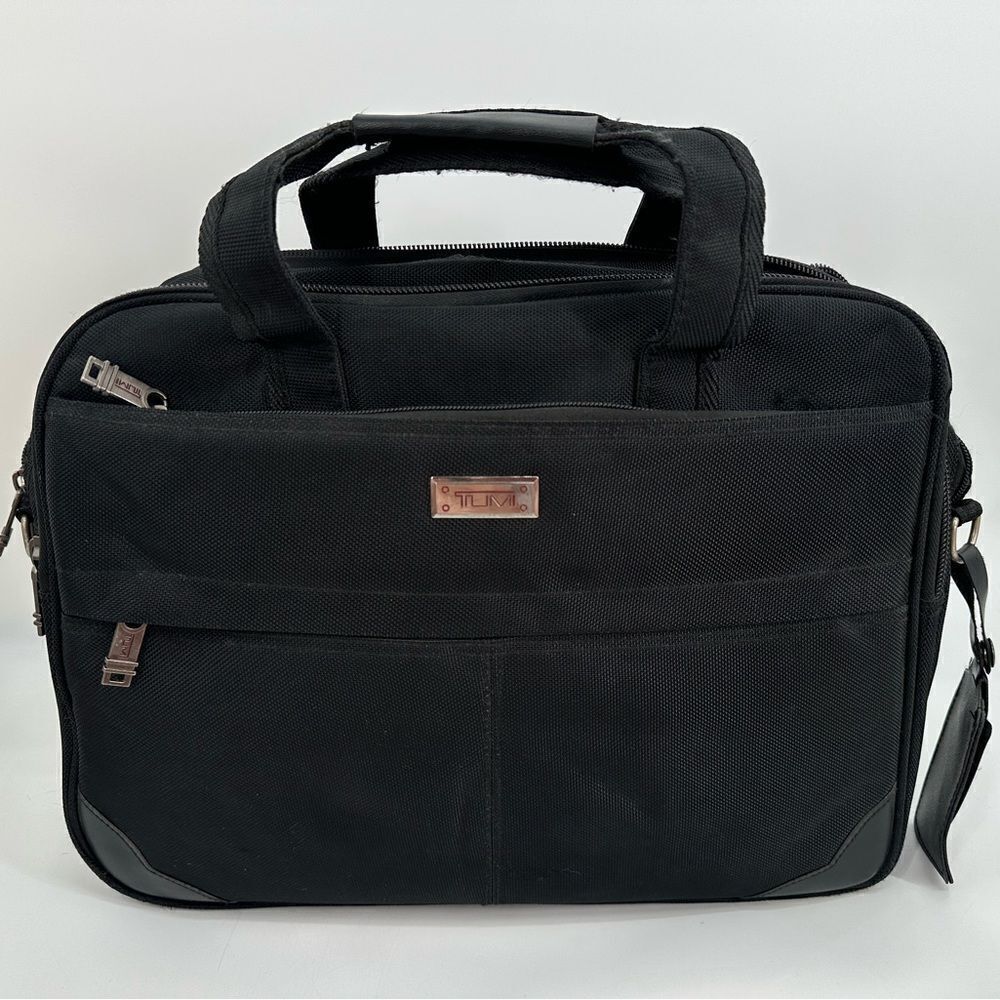 Tumi Organizer Portfolio Briefcase Laptop Bag Black Travel Bag Flawed